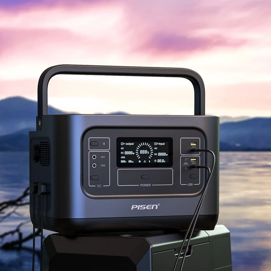 Lifepo4 1000Wh 1kw Solar Power Station Off Grid Safety 1000W Portable Solar Generator Wireless Charging For Outdoor
