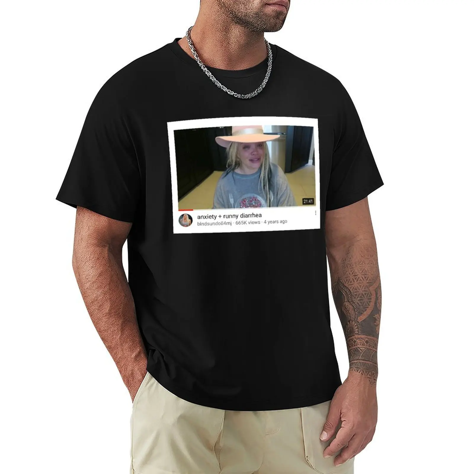 trisha paytas tweet anxiety + runny diarrhea T-Shirt Big Size Short Sleeve Casual Top