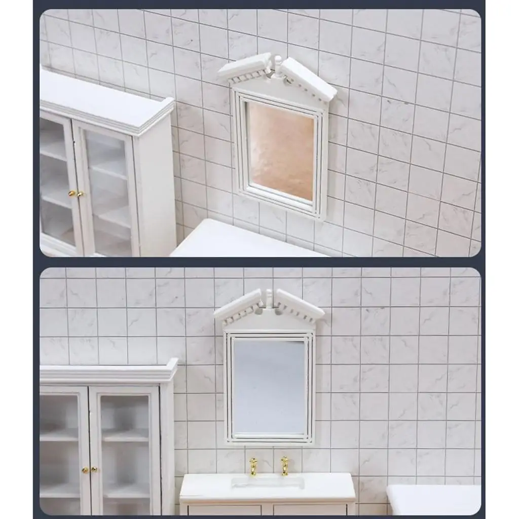 

White Birch Miniature Mirror 1 12 Scale Dollhouse Accessory for Bathroom Furniture and Decor Scene