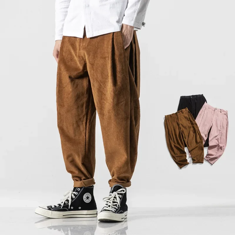 New Corduroy Men's Harem Pants Jogging Sweatpants Streetwear Men Harem Pants Harajuku Casual Trousers Woman Fashion Big Size 5XL