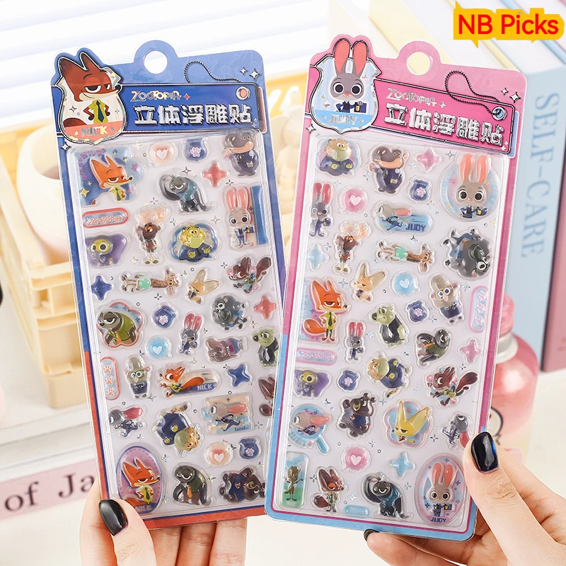 クレイジー ズートピア 3D ステッカー かわいい漫画ステレオクリスタルステッカー 携帯電話ケース DIY ハンドアカウントノートブック携帯電話ケース装飾