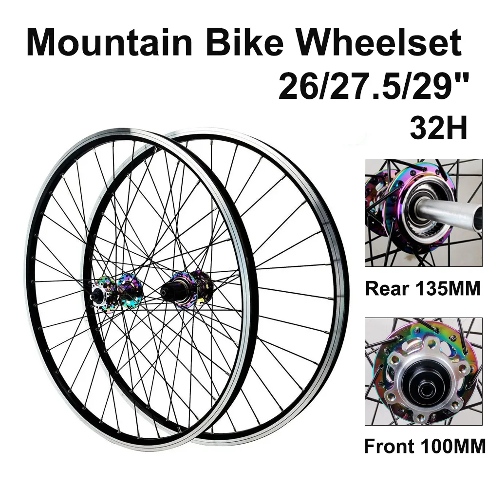 Mountainbike-Laufradsatz 26/27,5/29 Zoll Aluminiumlegierung Doppelwandfelge mit Speichen Vorder- und Hinterrad V-Brake Räder