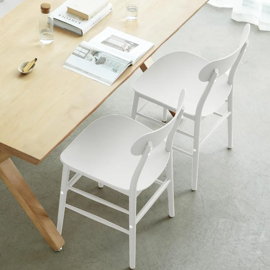 ダイニングチェア 4脚セット 簡単組み立て 屋外用プラスチック製 モダンなダイニングチェア 屋内外兼用 ホワイト