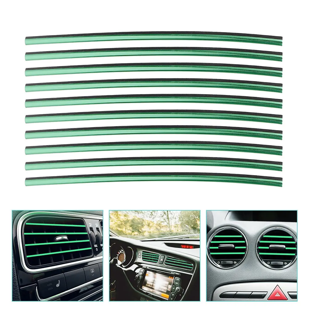 

10Pcs Car Vent Outlet Trim Strips Rhinestone Decorative U-Shaped Clip Air Conditioning Vent Decor Auto Interior Decoration Trim