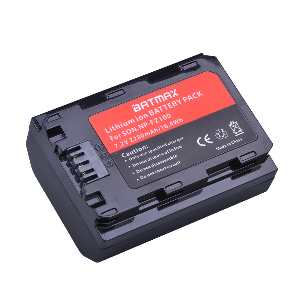 Bateria Batmax 2280mAh NP-FZ100 NPFZ100 do Sony A6600 Alpha 9 A9R A9S A7RIII a7 iii A7R3 7RM3 A7m3 A7C A7 IV, A7R IV, A6700, A6600