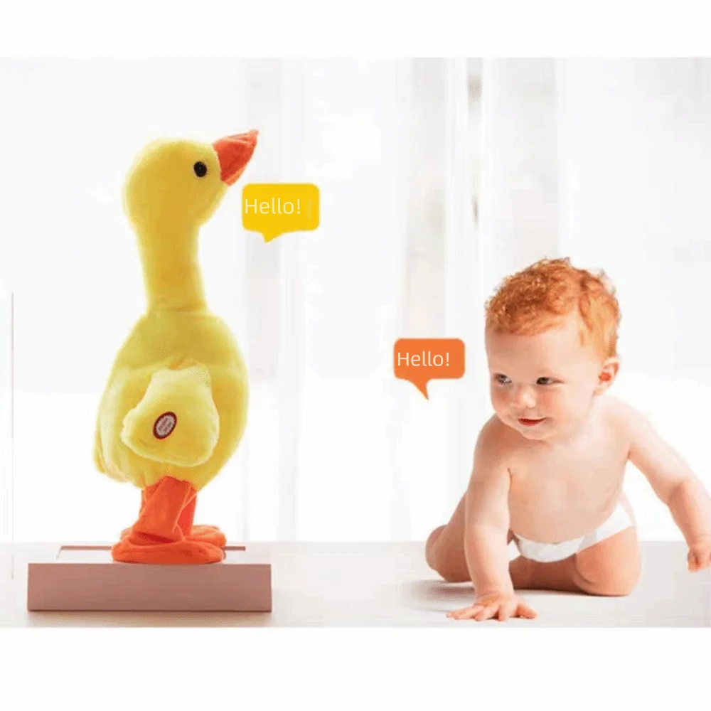 138 pato parlante musical, juguete eléctrico multifuncional para caminar, pato de peluche suave, pato educativo que canta, juguete para bebé