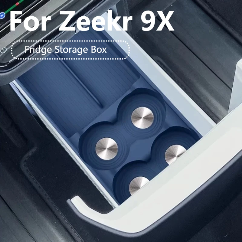 

For Zeekr 9X 2025 2026 Rear Refrigerator Silicone Mat Cup Holder Beverage Non-slip Holder Coaster