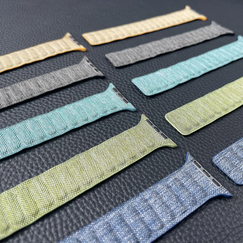 애플 워치 밴드용 데님 나일론 스트랩, 마그네틱 루프 팔찌, 아이워치 시리즈 10, 9, 8, 7, 울트라 2, 46mm, 44mm, 40mm, 45mm, 49mm, 41mm, 42mm