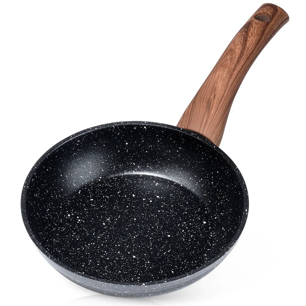 Granieten Pan Zwart & Hout 16 Cm