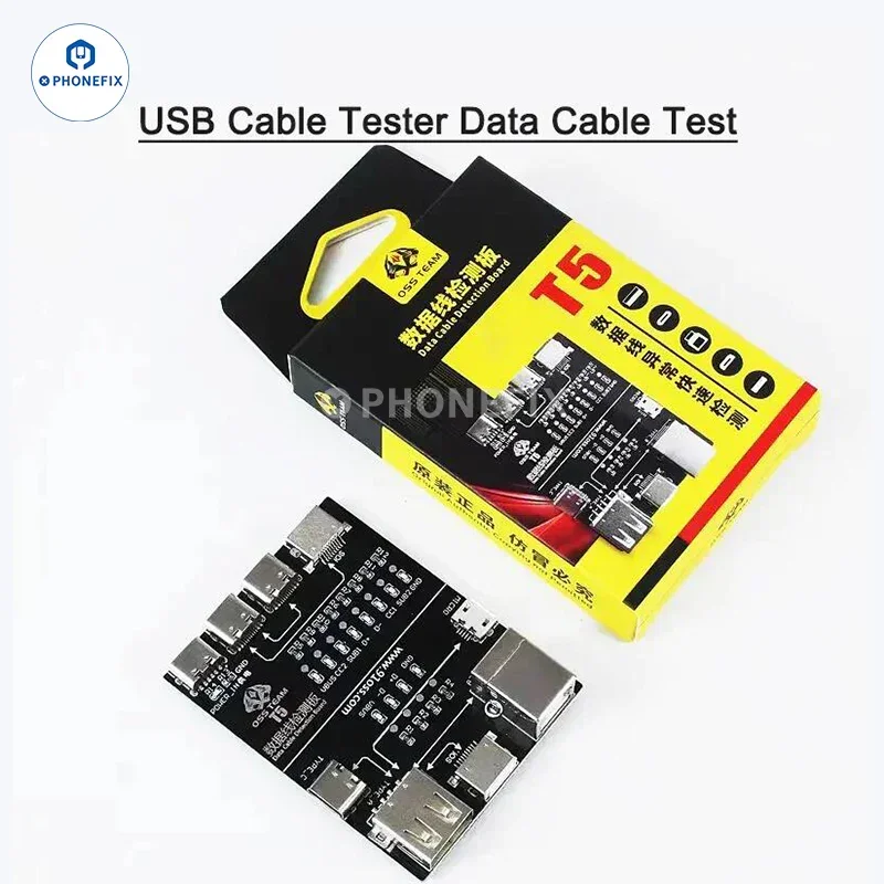 OSS T5 ON-OFF Data Cable Detection Board for IOS Android Phones Lightning/Type-C/Micro/USB Data Line Abnormal Fast Detect Board