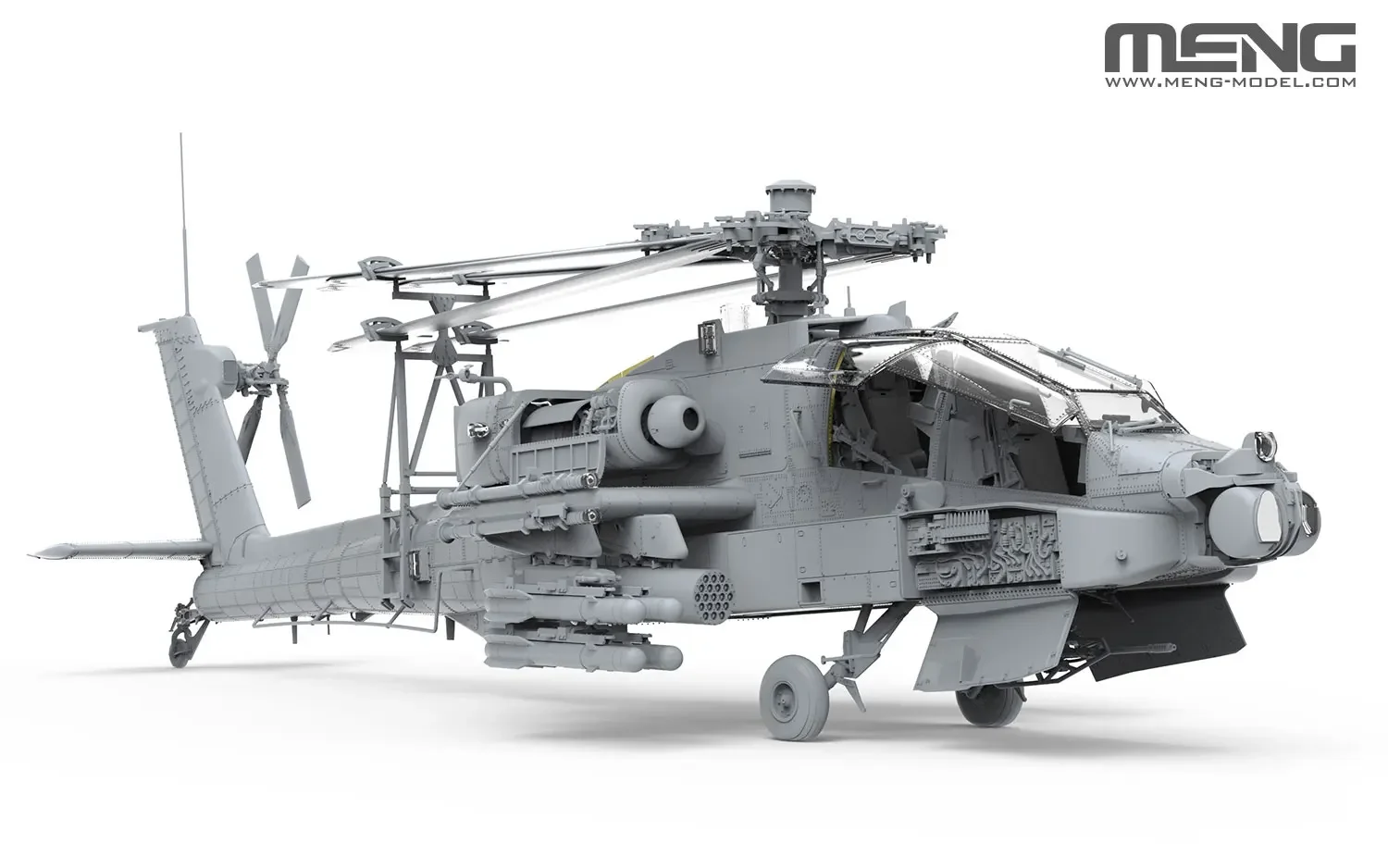 MENG อเมริกัน AH-64D ยาวโบว์ Apache เฮลิคอปเตอร์ติดอาวุธประกอบ 1/35 QS-004