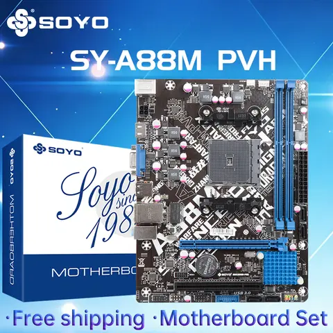 SOYO Motherboard set A88M with A8-5600K CPU DDR3 8G [8GB*1] Computer components Game Mainboard SATA3 AMD CPU FM2+/FM2 Processor