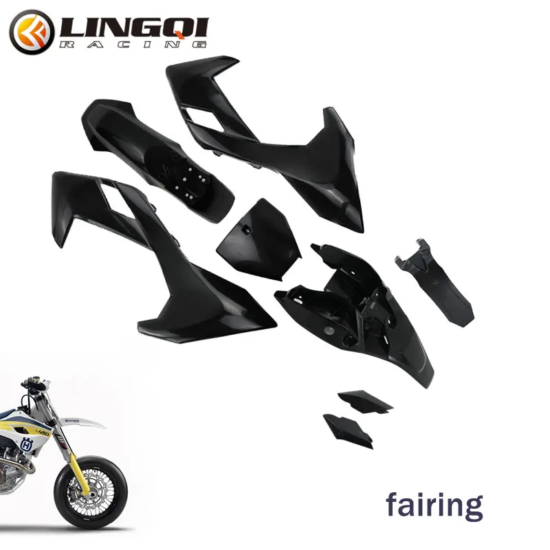 

LING QI Plastic Fender Fairing Kit Set Plastic Motorcycle Body Cover For China Husqvarna 65 Pit Dirt Bike Accessories