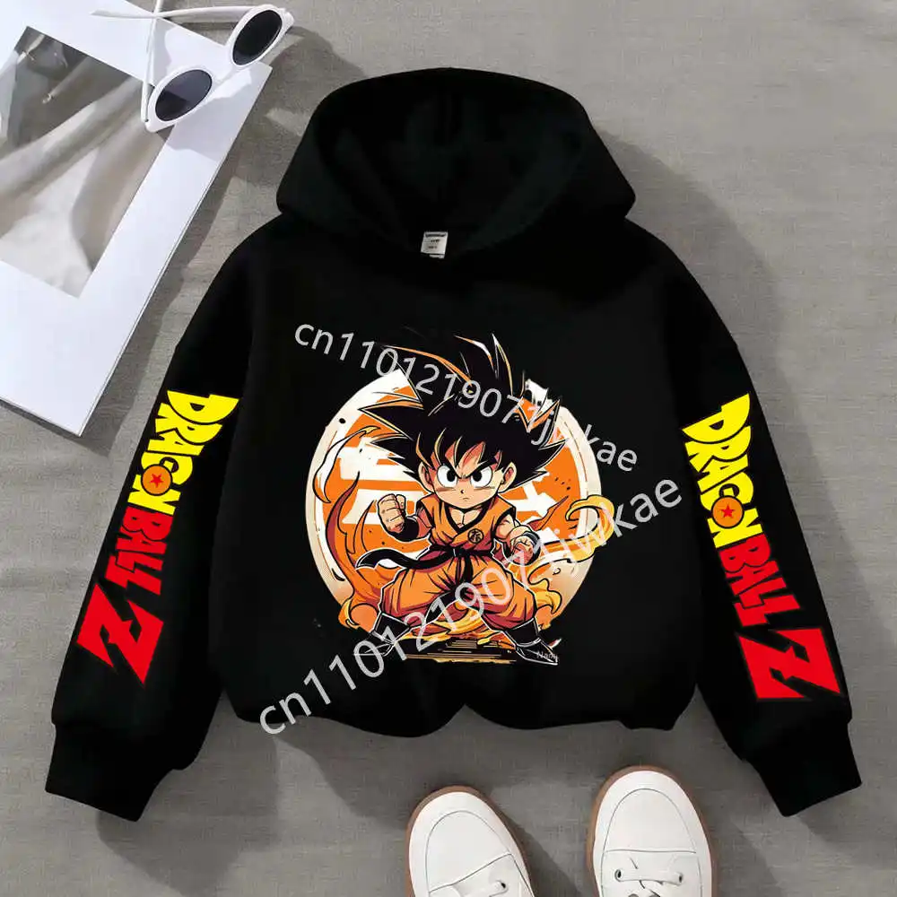 Sudaderas con capucha gruesas de Dragon Ball para niños, sudadera de anime de Goku, sudadera con capucha para niños y niñas, ropa con estampado de dibujos animados, regalo para niños