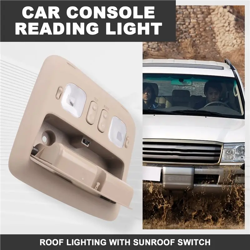 Ceiling Dome Lamp With Sunroof Switch Car Console Roof Reading Light For Toyota Land Cruiser LC100 Lexus LX470 1998-2007
