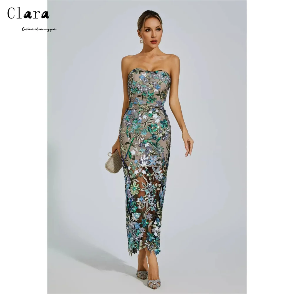 

Clara Custom Hollow Fishtail Strapless Sleeveless Woman Party Dresses 2025 Woman Luxury Evening Dress Women's Prom Dress Elegant