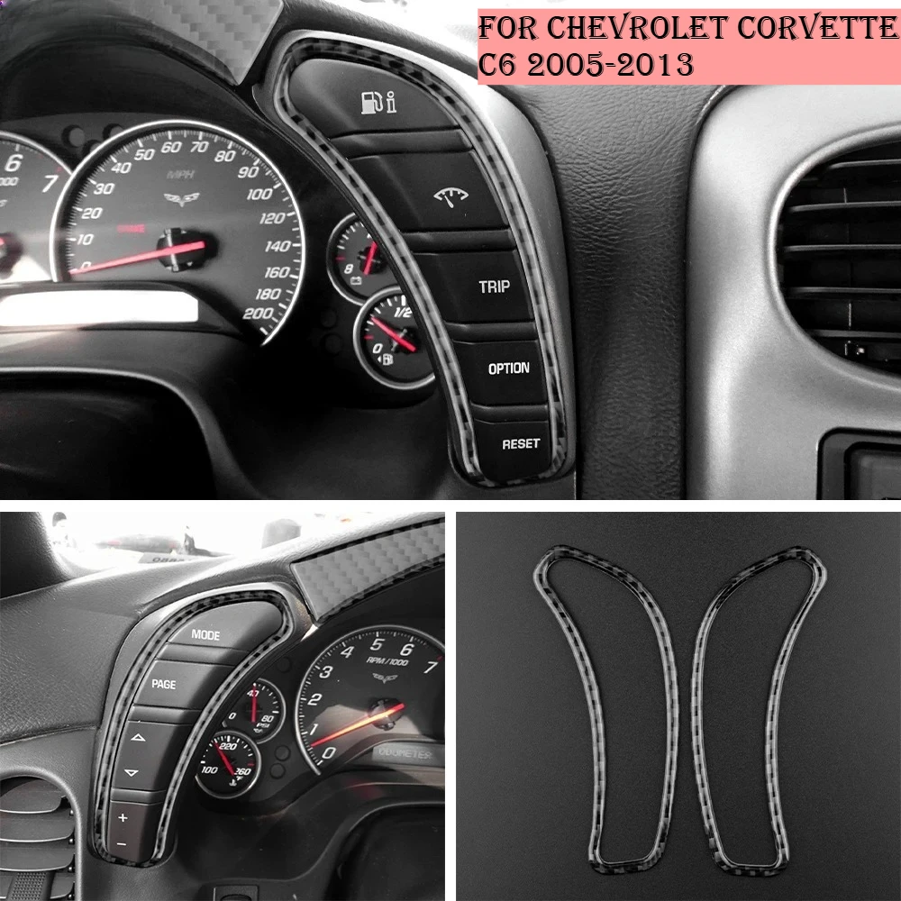 

Car Dashboard Trim Carbon Fiber Sticker For Chevrolet Corvette 2005-2013 Auto Speedometer Panel Frame Cover Interior Accessories