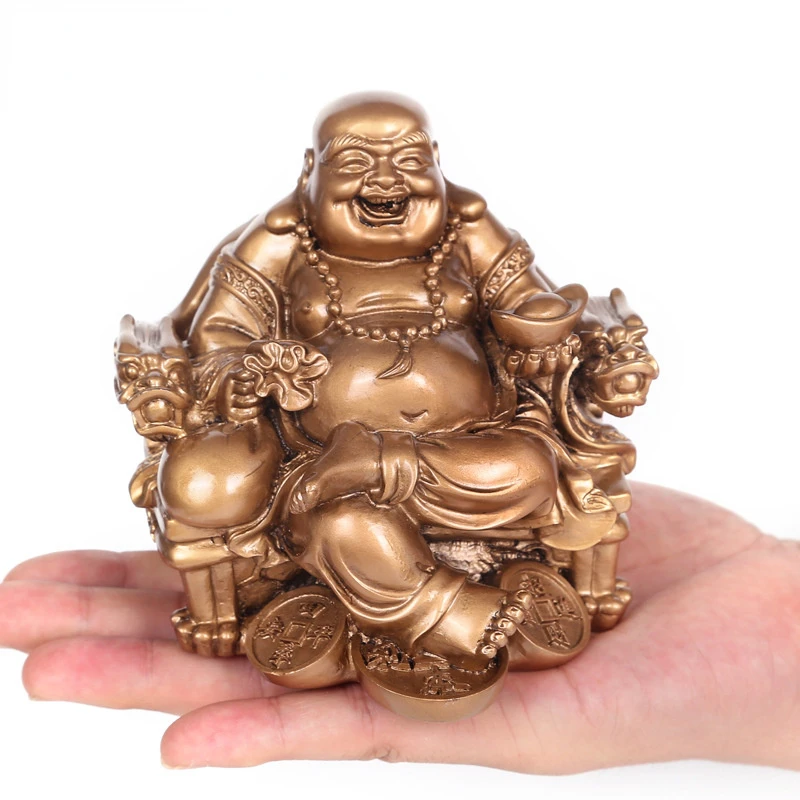 Fortune Laugh Loudly Buddha Ornaments Office Home Decoration Happy Sakyamuni Buddha Figurines Gift