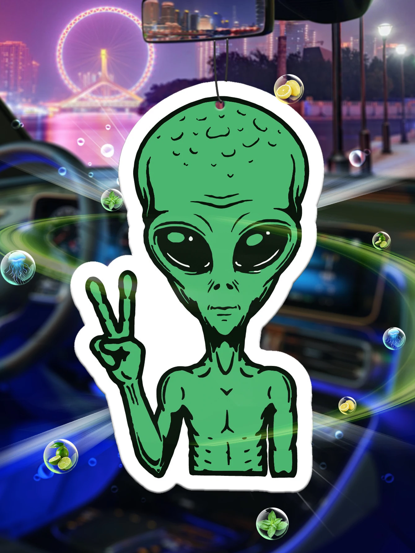 Alien Arctic Ice Scent (Refreshing/Summer Style) Car Fragrance Tablets, Imported Natural Air Purifying Hanging Air Freshener, Car Air Freshener, Car Rearview Mirror Hanging Fragrance Tablets, Car Interior Deodorizer, Long-Lasting Fragrance, Unisex, Creative Natural Scent Air Purifier, Car Interior Atmosphere Fragrance, Five-Star Hotel Scent, Luxury Grade Fragrance