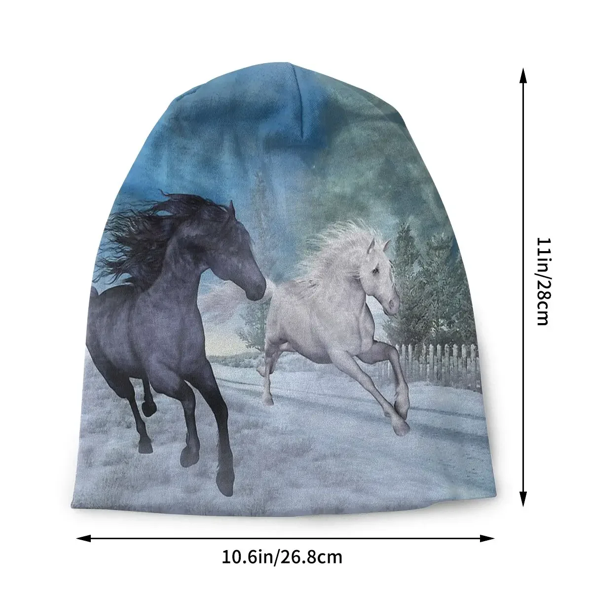 Freedom In The Snow Galloping Horse Run Quickly Unisex Bonnet Thin Running Hats Skullies Hat Breathable Caps