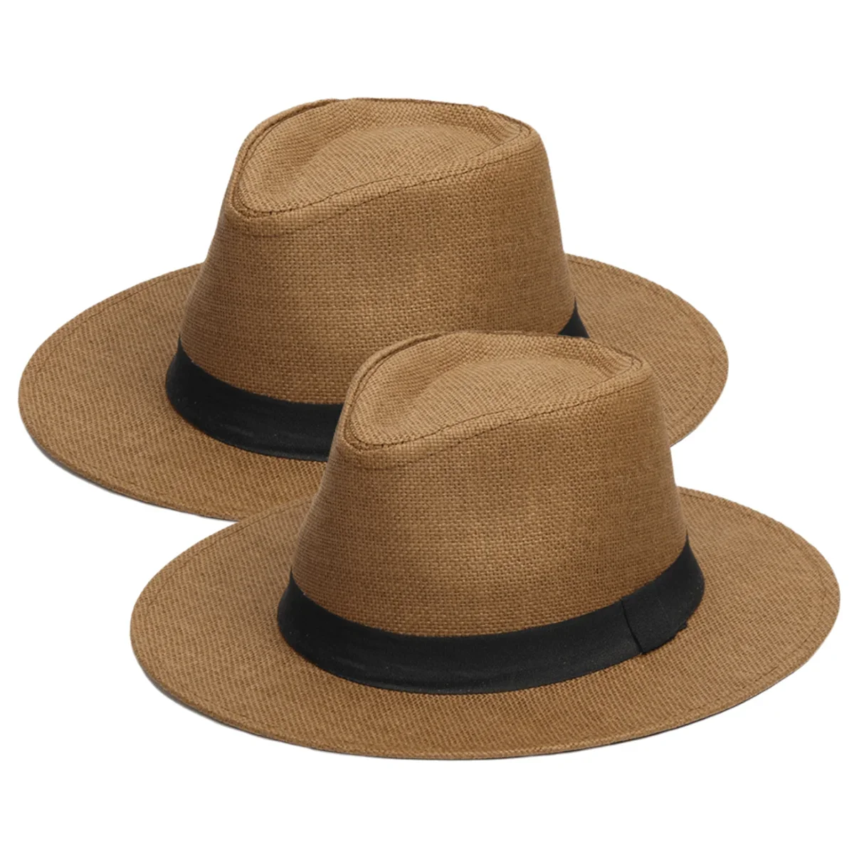 

Unisex Women Men Straw Caps Summer Casual Panama Jazz Hat Lady Beach Sun Hats Outdoor UV-protection Wide Brim Fedora Cap