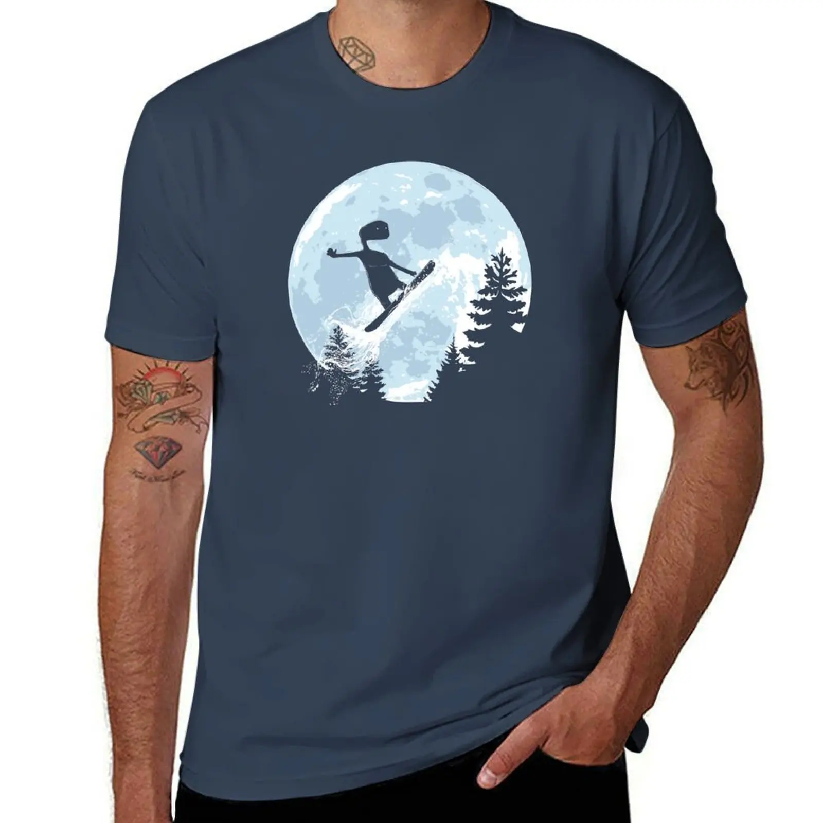 

ET, E.T., moon, freeride, snowboard, E.T. the Extra-Terrestrial T-Shirt man t shirt summer T-Shirt