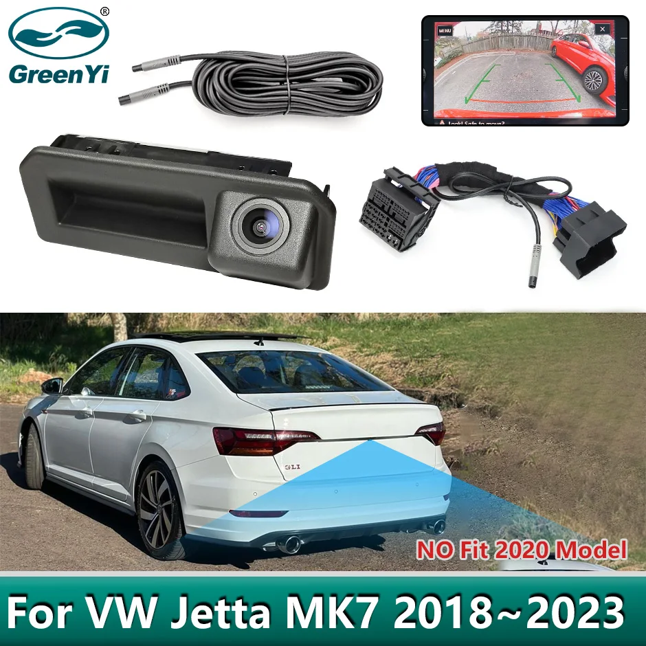 كاميرا مسار ديناميكية GreenYi Canbus For VW JETTA MK7 2019-2023 كاميرا احتياطية لوقوف السيارات تعمل مع نظام الملاحة MIB2 NAV