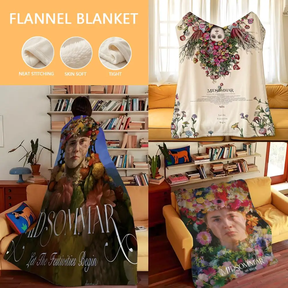 Movie M-Midsommar Throw Flannel Cozy Print Blanket, Portable, Durable  Machine Washable cute Cool
