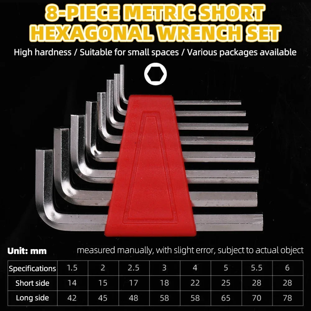 5/8/11 Pcs Metric Allen Wrench Set Inch Wrench L Wrench Keys Size Allen Key Short Arm Vehicle Repair Tool Set Home Hand Tools