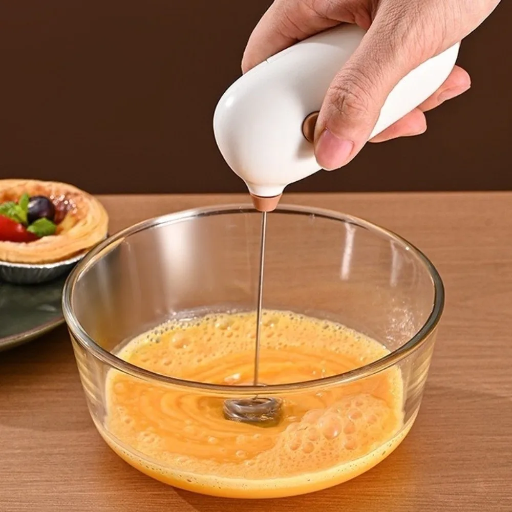 Drink Mixer Stainless Steel Electric Milk Frother Handheld Wireless Coffee Foam Maker Battery Operated Egg Mixer Cake