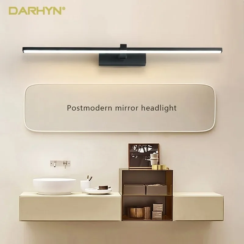 Luzes LED Flat Mirror para Banheiro, Lâmpadas de parede, Impermeável, Branco, Preto, Moderno, Interior, Iluminação, Maquiagem