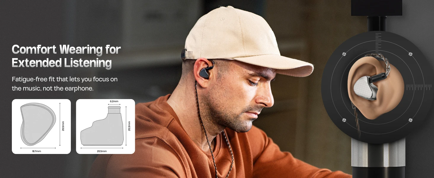 Linsoul Kiwi Ears Halcyon Weltweit erste MEMS + 1DD + 3BA Tribrid IEM-Ohrhörer mit Gaming-Boom-Mikrofon – Detail 6