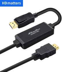 Aktywny HDMI do Displayport 1.2 4K konwerter kabel 1.8m HDMI do Displayport out dla PS4 apple TV PC laptop do monitorów DP