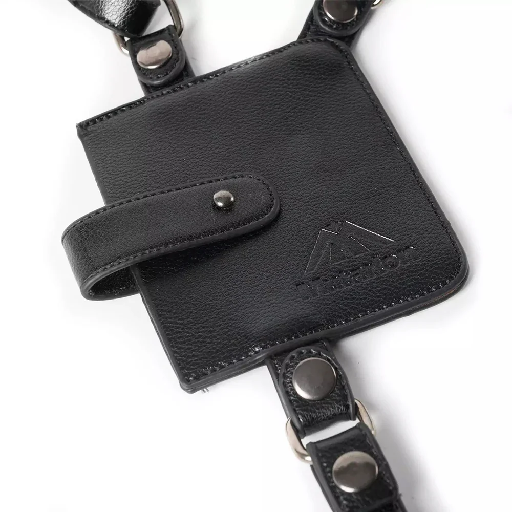 Outdoor Leather Strap Anti-theft Hidden Underarm Holster Style Shoulder Wallet Phone Cover Bag Black