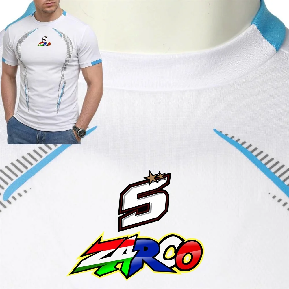 Johann Zarco NO. 5 Moto Rider Men's Thin Compression T-Shirt High Stretch Muscle Fit Quick Dry Breathable Sports Fitness Tee