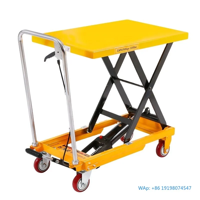 

Mini Semi Electric Hydraulic Scissor Lift Platform Manual Single Scissor Lift Table Trolley