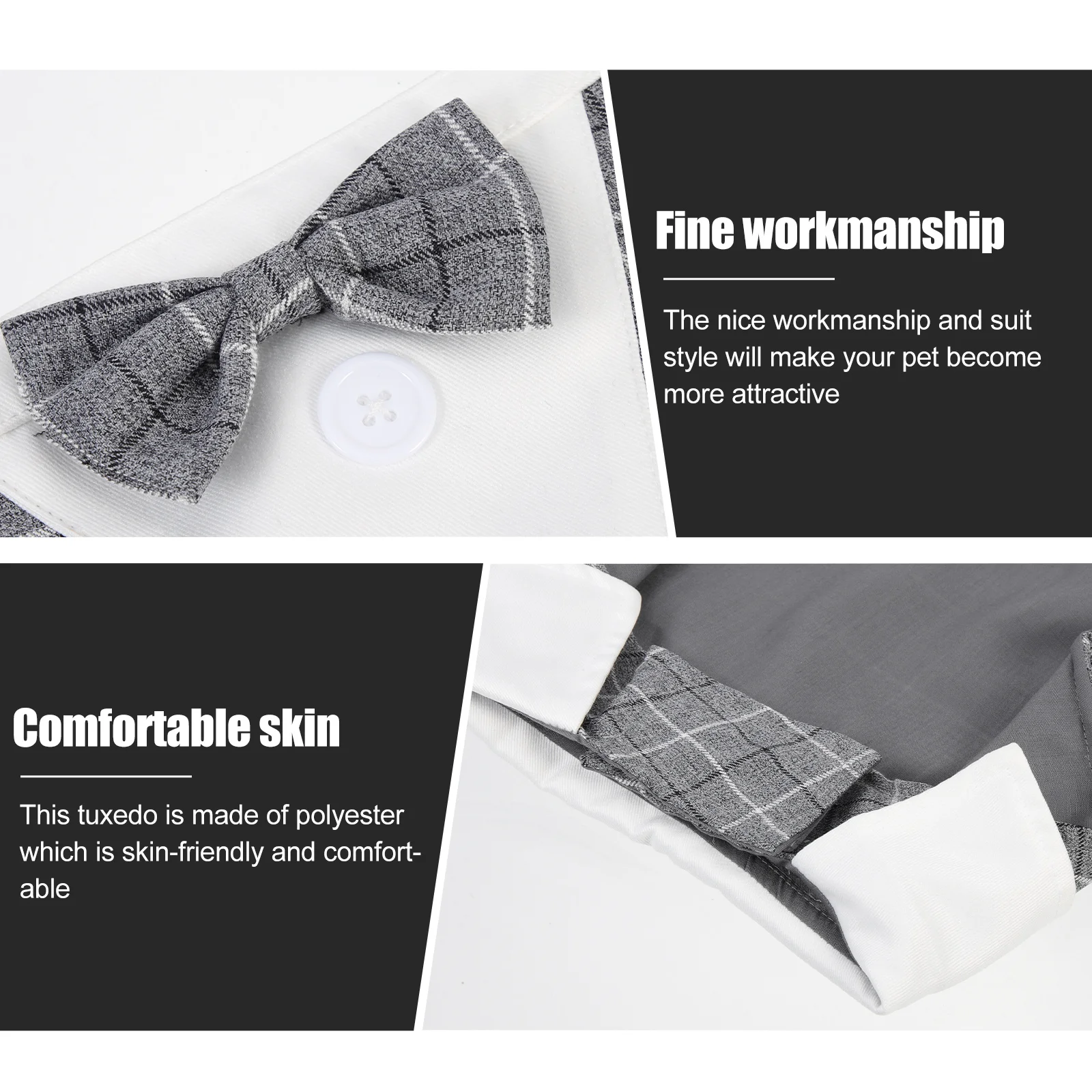 

Pet Tuxedo Suit Fine Detail Lightweight Comfortable Belly Part Eyecatching Charming Chic Puppy Formal Wear Special Occasions