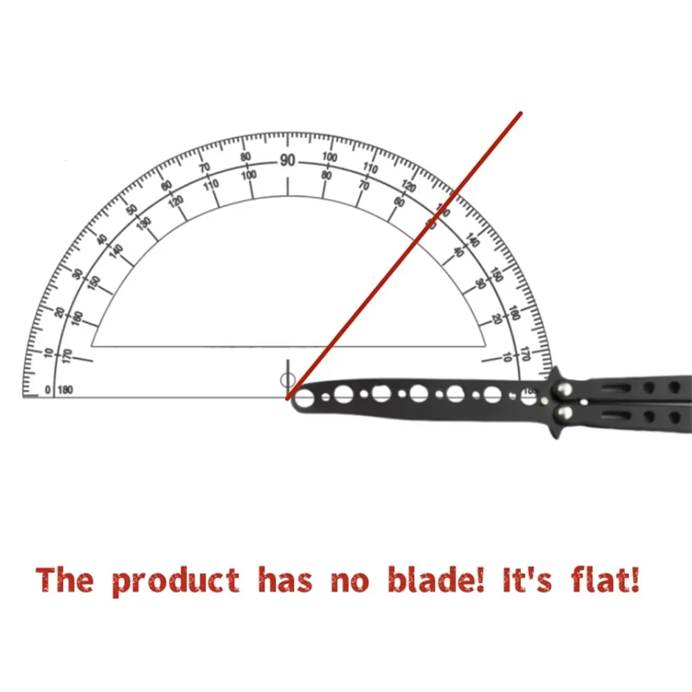 سكين تدريب قابل للطي على شكل فراشة في أداة ممارسة من التيتانيوم بدون حافة ملحقات مجموعة سكاكين التدريب الباهتة #3