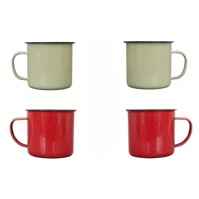 1pcs Enamel Coffee Mugs 350ML Creative Cup Travel Tea Milk Enamelware Home Kitchen Drinkware Christmas Party Gifts