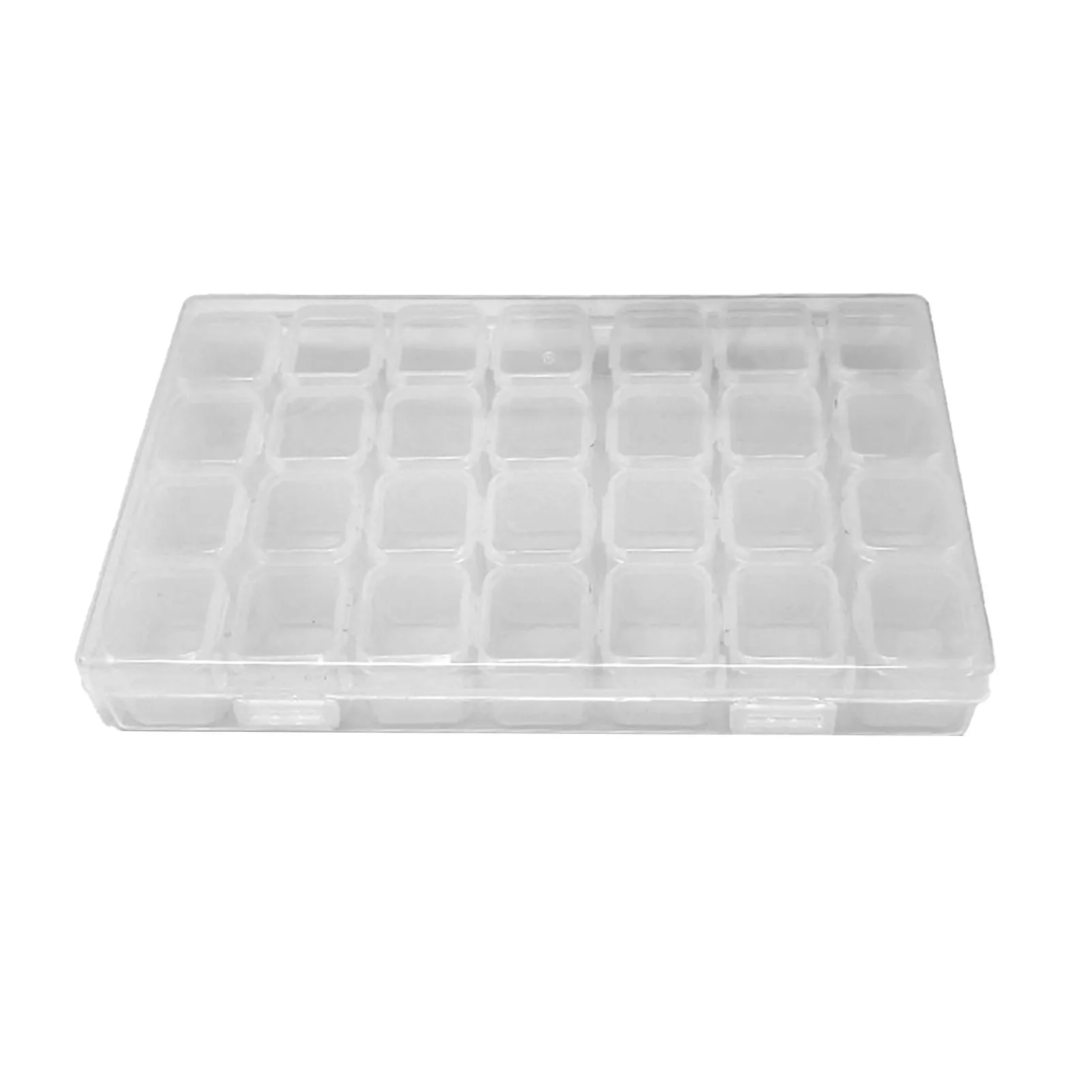 ZK20 Nail Storage Box 28 Grid Eco Friendly Durable Transparent PP Separate Lid Nail Tip Box for Bead Earrings