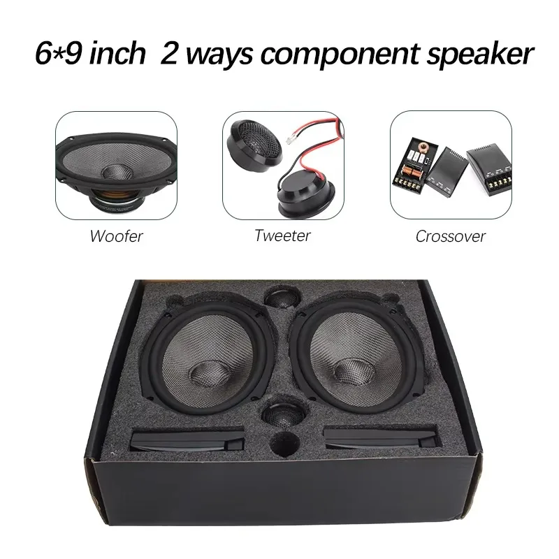 Bulk Supply 6x9 Inch 2-Way 100W Car Speaker Component Fits Most 6x9 Door Panels Quick Audio Upgrade