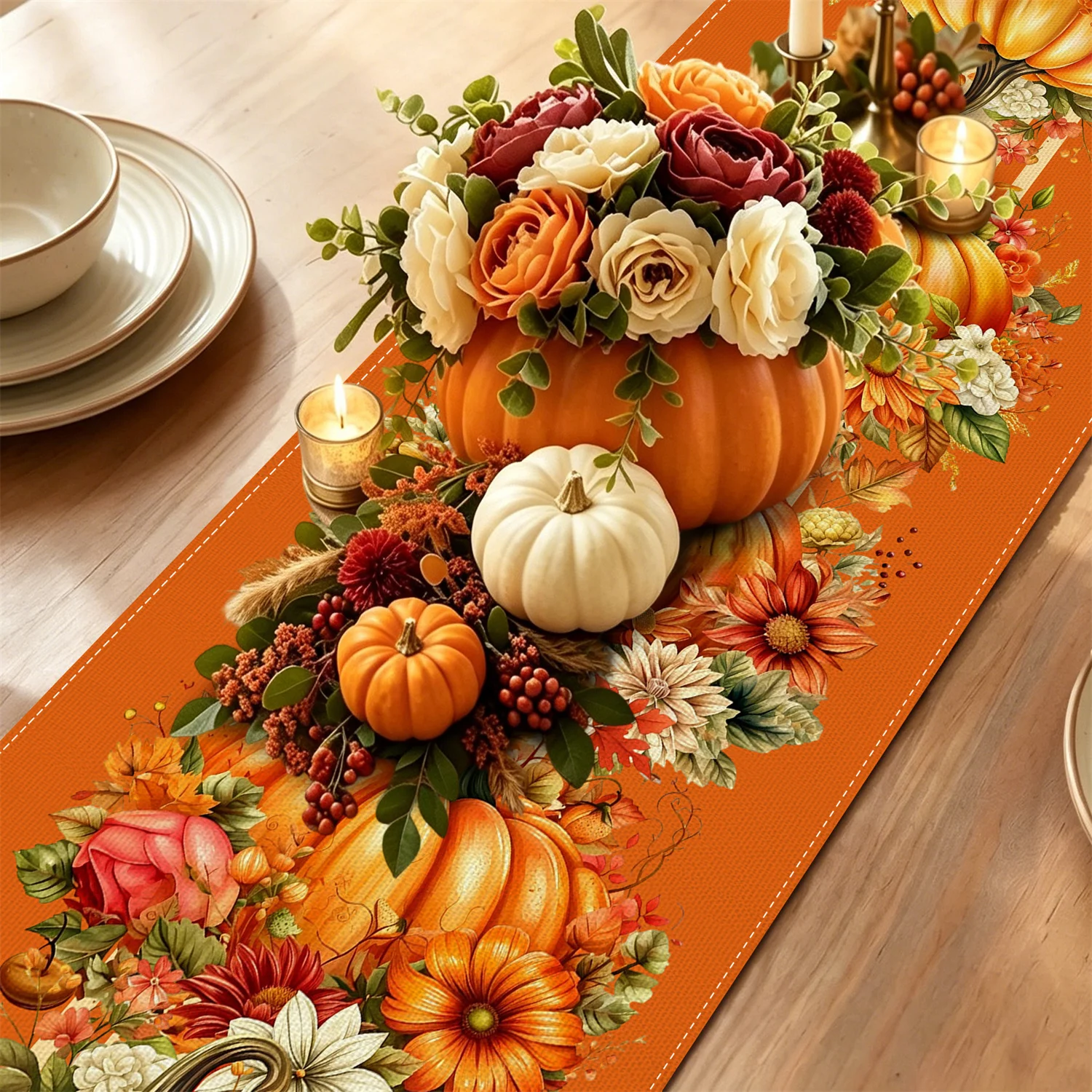 Rustic Farmhouse Thanksgiving - Linen Table Runner review and price