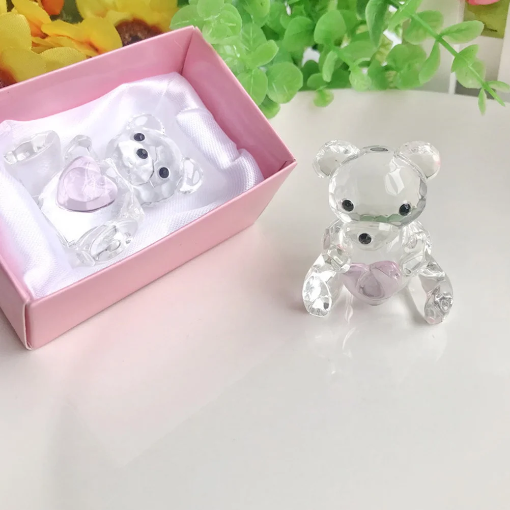 

Crystal Bear Ornament Elegant Creative Desktop Adornment Perfect Home Office Decoration Tabletop Gift Accessory