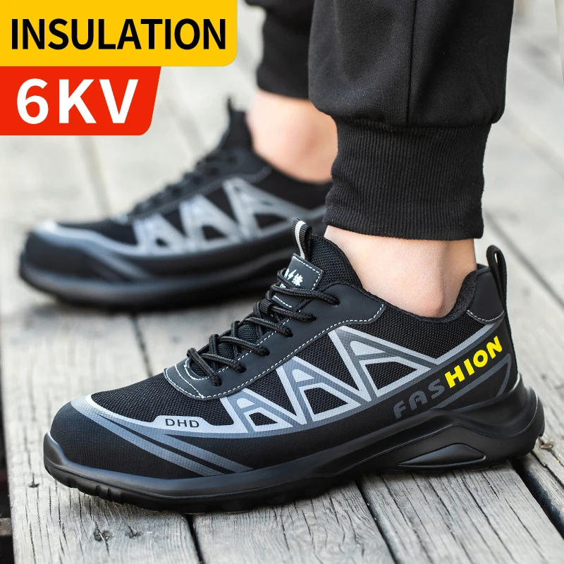 Chaussures de sécurité Anti-écrasement et Anti-perforation pour homme, baskets de travail indestructibles