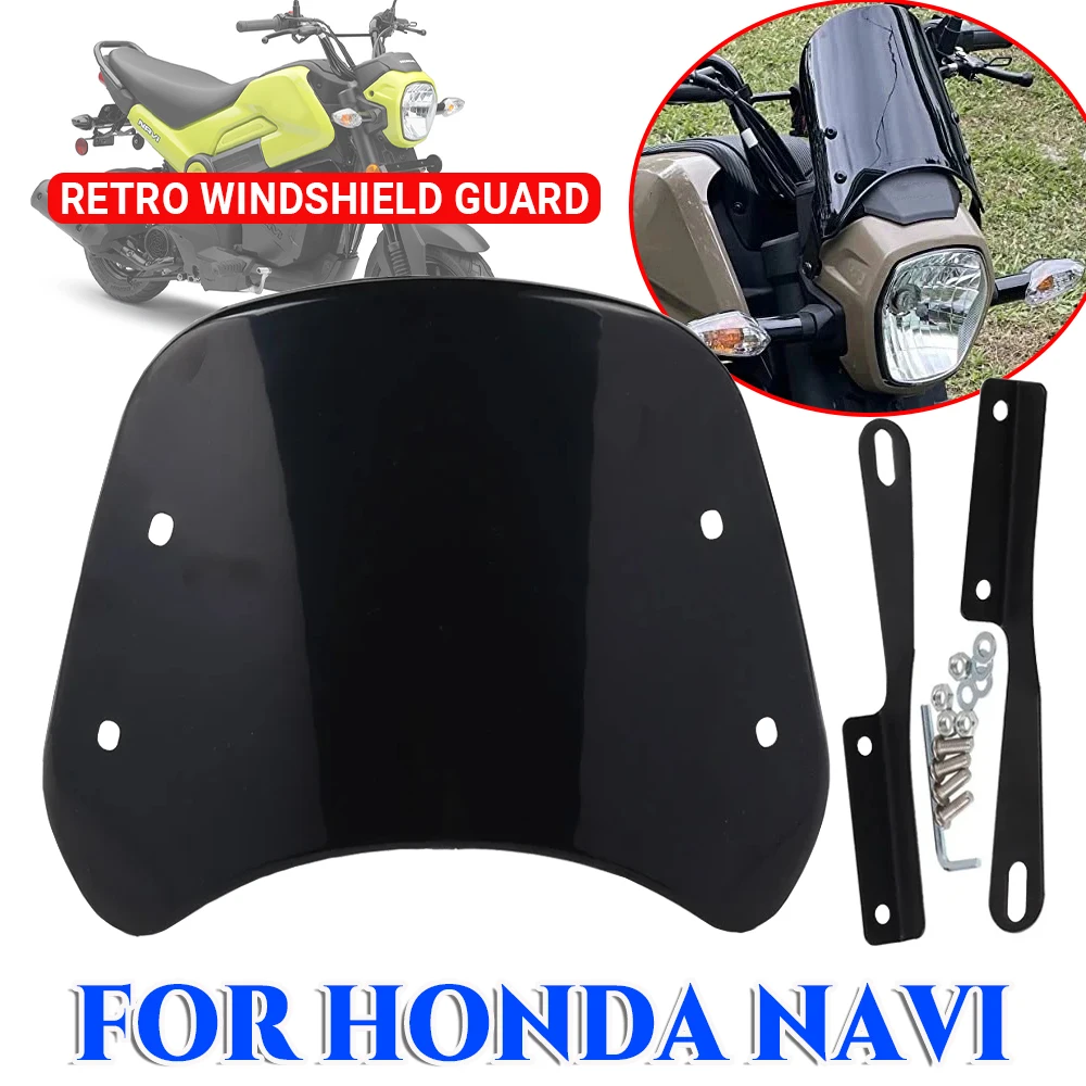

For Honda Navi 2022 2023 Motorcycle Accessories Retro Windscreen Windshield Baffle Air Wind Deflectors Wind Screen Sun Visor