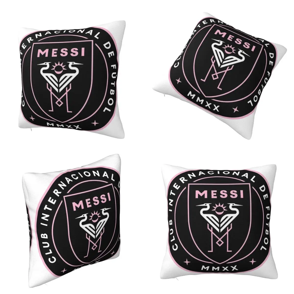 إنتر ميامي ميسي شارة مربع المخدة غطاء الوسادة كيس وسادة رمي غطاء وسادة للمنزل أريكة غرفة المعيشة