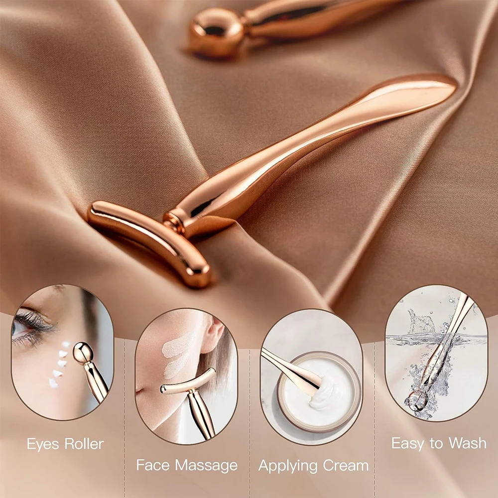 Metal Eye Cream Applicator Wand Stick Skin Care Tools, Face Roller Massager Tool, Eye Massage Wand Stick Women Facial Massager