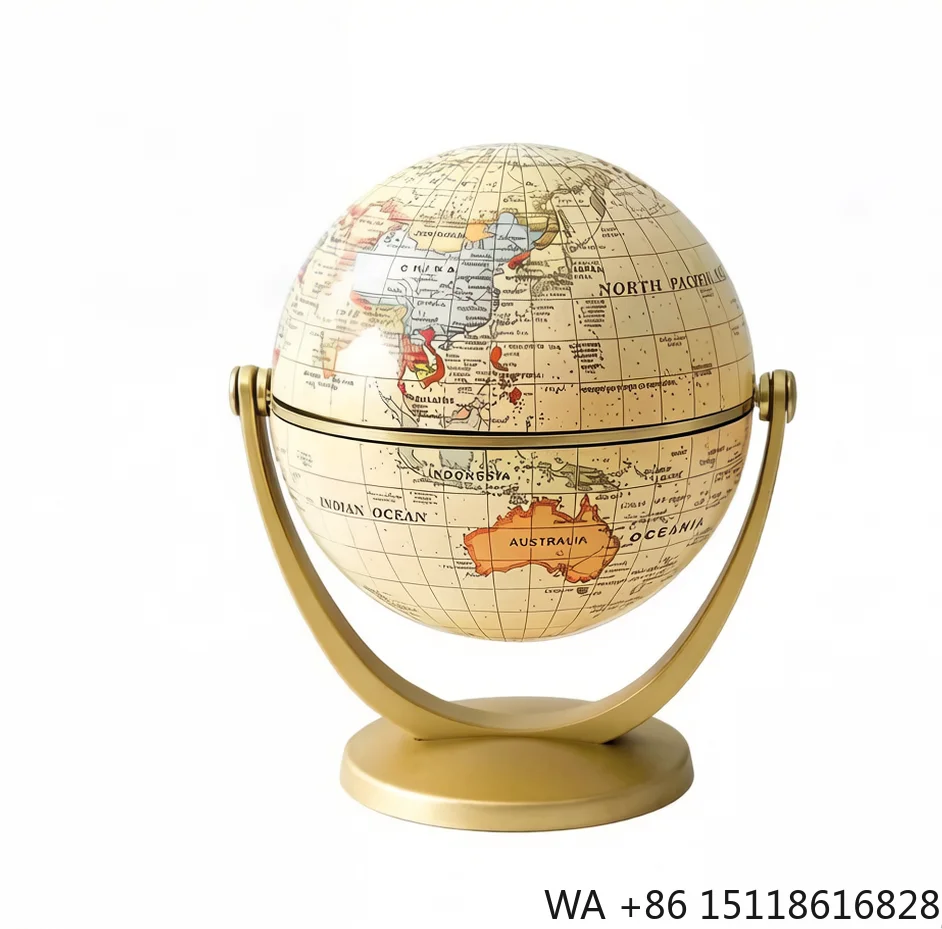 Retro-style World Globe, Decorative Globe 10cm
