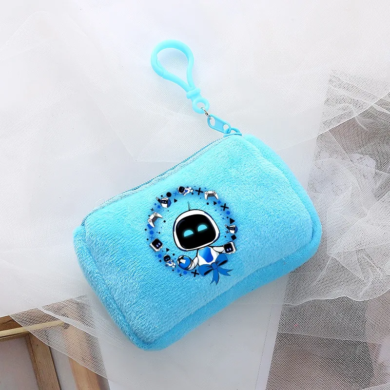 Astro Bot Kids Anime Plush Wallet Boys Girls Cartoon Printed Coin Purse Child Fashion Cute Pendant Money Bag Handbag Xmas Gifts