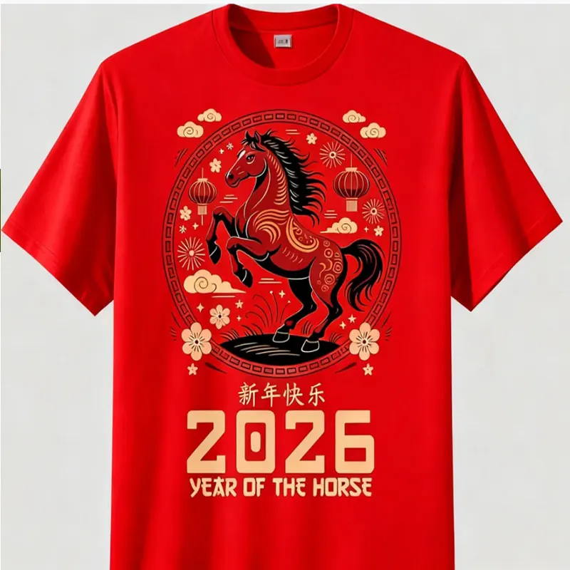 Of The Horse Zodiac Png Lunar New Year Happy Chinese Festive Digital Download Various Printed T-shirt Tops Unisex Crewneck Tee
